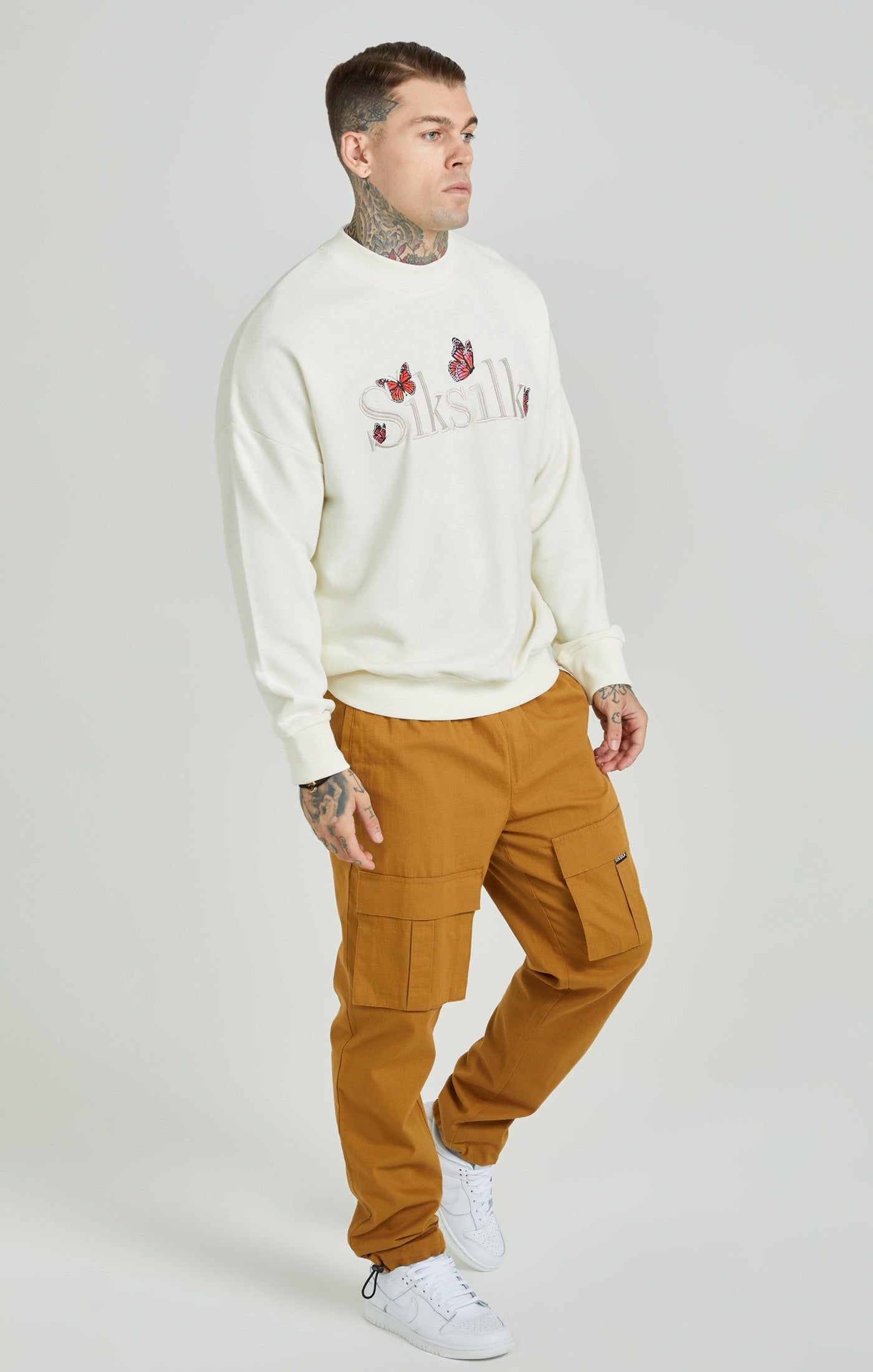 Ecru Washed Butterfly Sweatshirt sold by Siksilk product image thumbnail 4