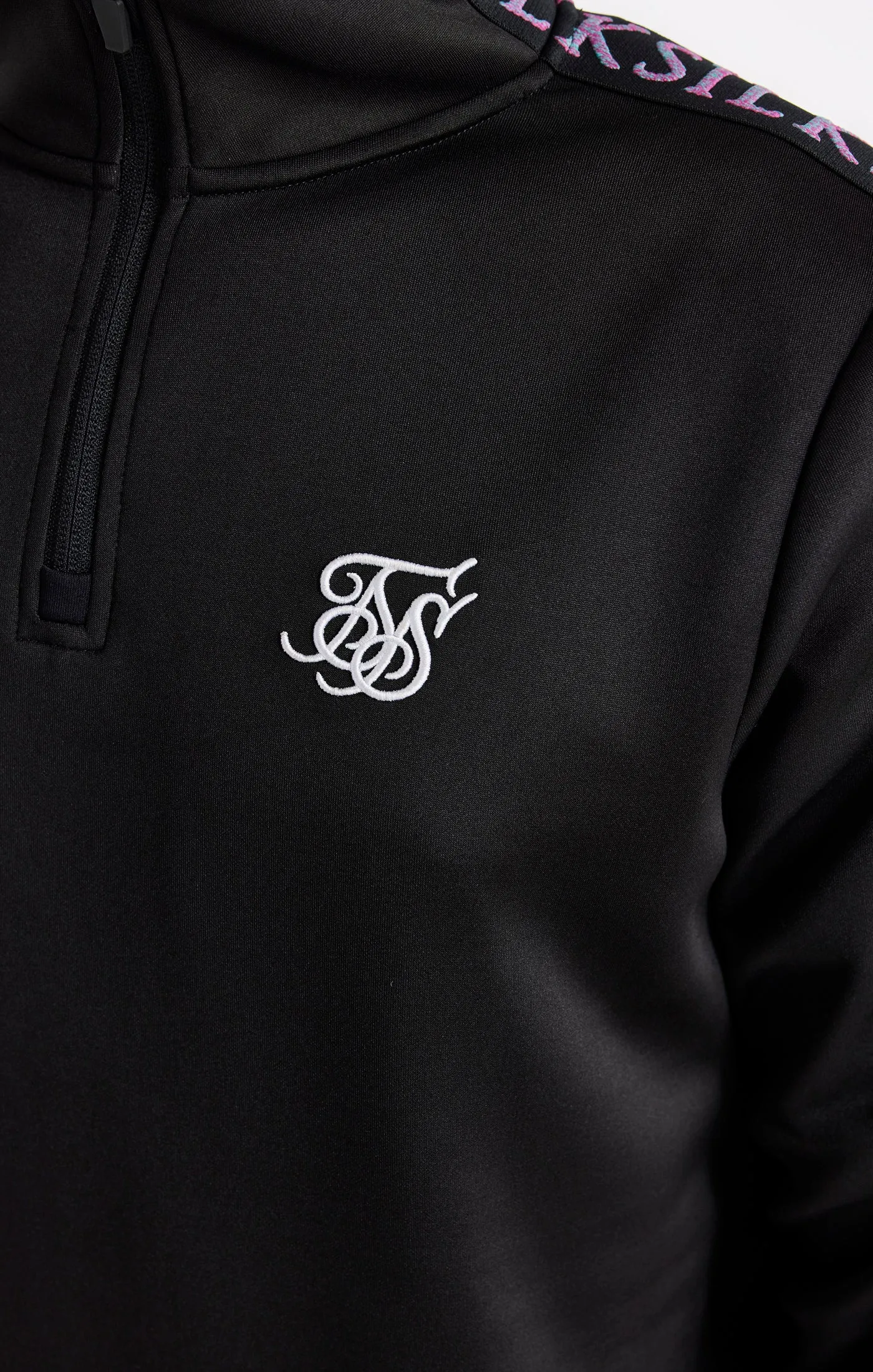 Boys Black Taped 1/4 Zip Funnel Neck sold by Siksilk product image thumbnail 2