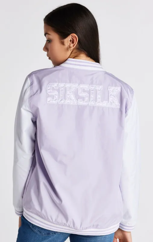 Girls Purple Varsity Jacket sold by Siksilk