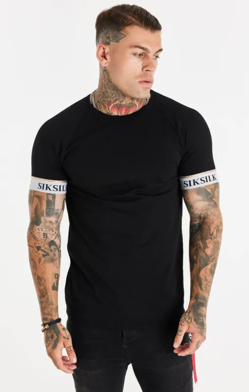 Black Elastic Cuff Raglan T-Shirt sold by Siksilk