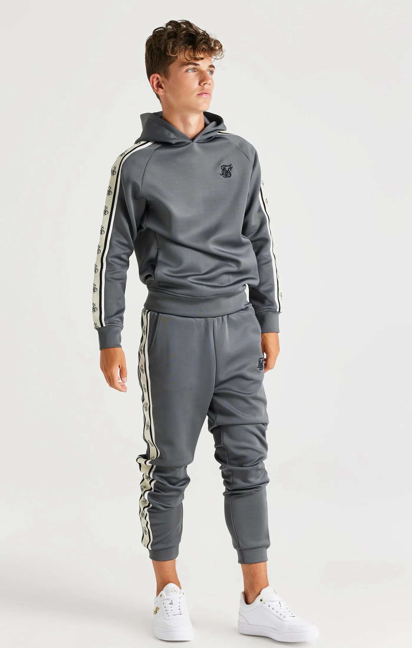 SikSilk Cali Tape Overhead Hoodie - Grey sold by Siksilk product image thumbnail 3