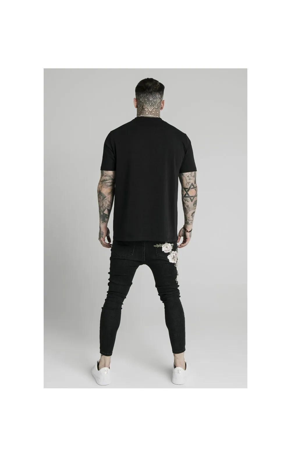 SikSilk Drop Crotch Pleated Applique Jeans - Black sold by Siksilk product image thumbnail 5
