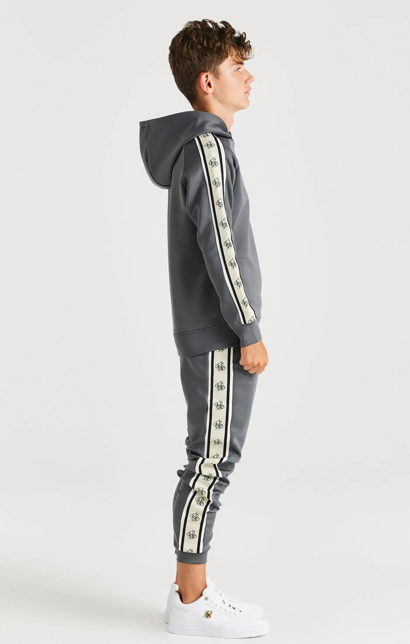 SikSilk Cali Tape Overhead Hoodie - Grey sold by Siksilk product image thumbnail 4