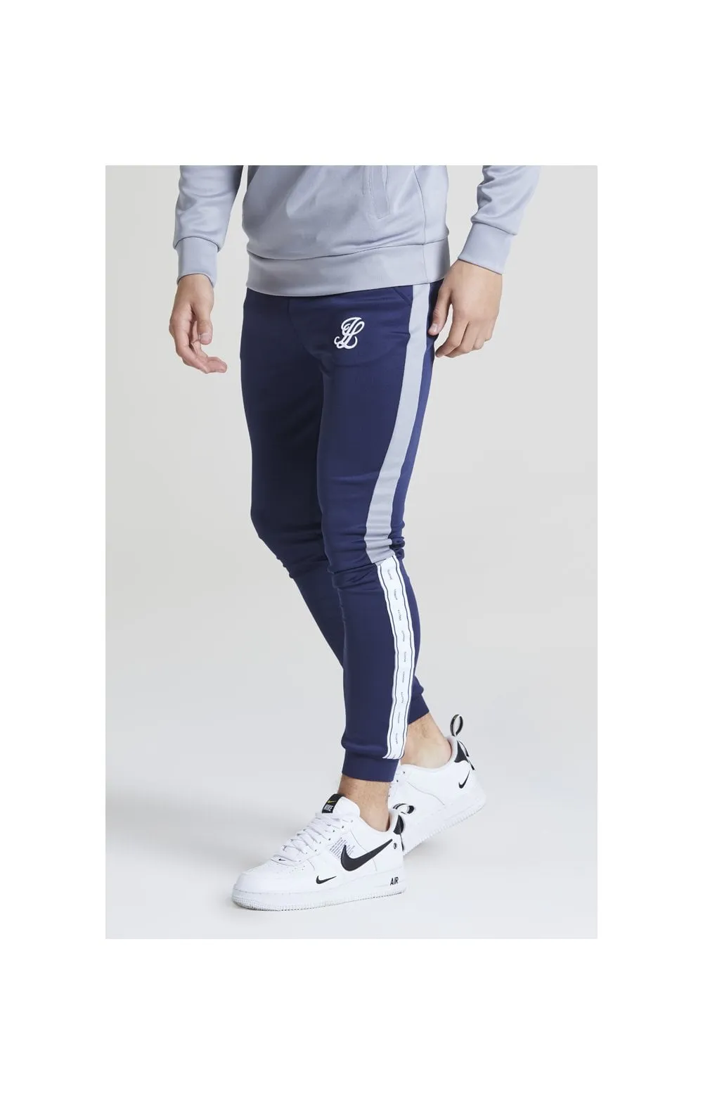 Illusive London Taped Joggers - Navy & Grey sold by Siksilk