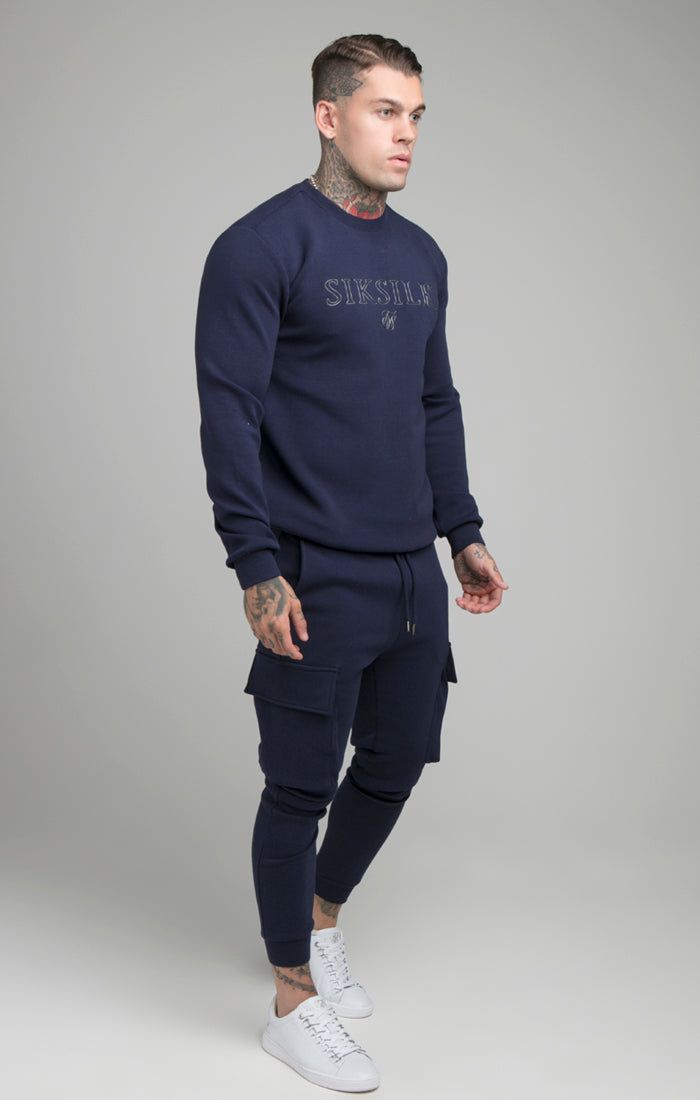 SikSilk Crew Neck Sweater - Navy sold by Siksilk product image thumbnail 2