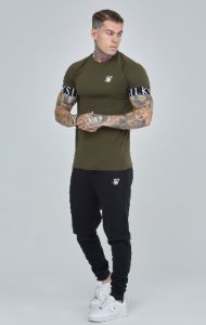Khaki Essential Elastic Cuff Muscle Fit T-Shirt sold by Siksilk