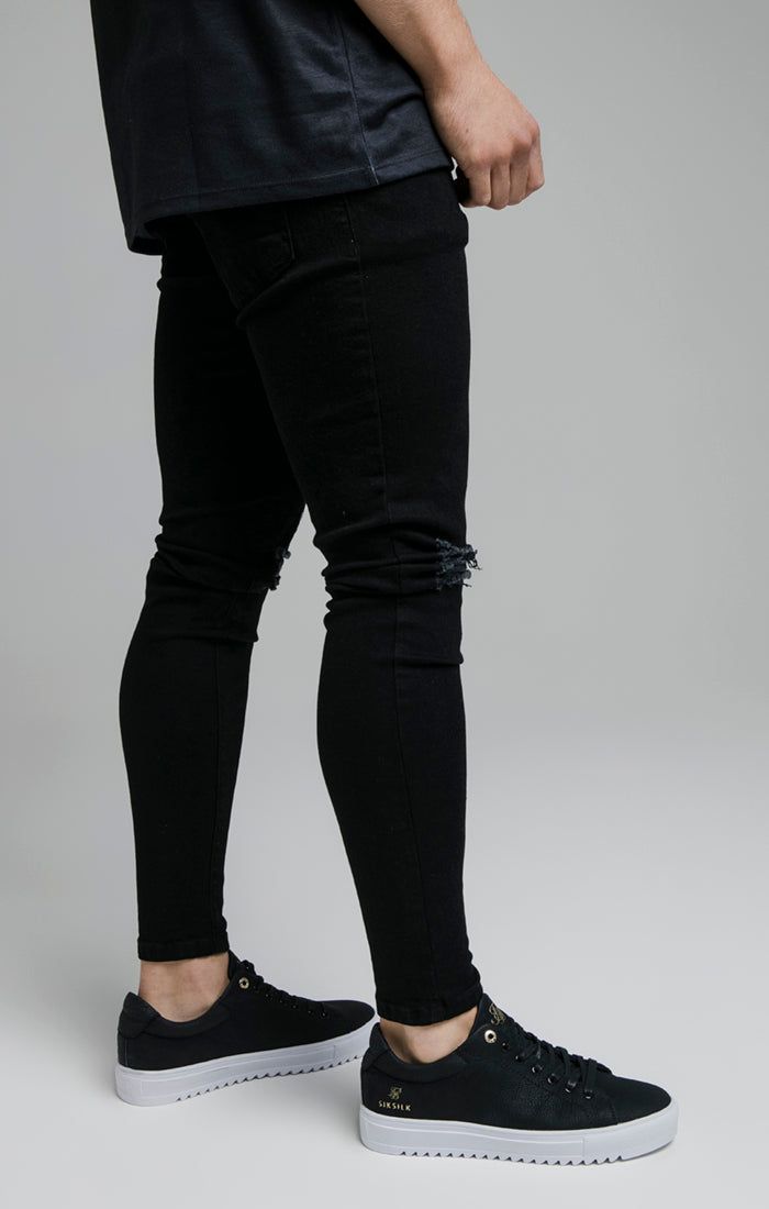 SikSilk Raw Hem Burst Knee Denims - Black sold by Siksilk product image thumbnail 4