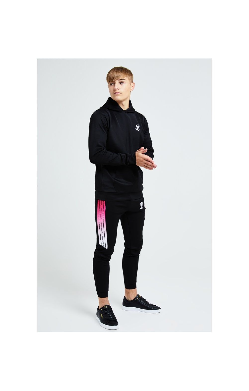 Illusive London Flux Taped Joggers - Black & Pink sold by Siksilk product image thumbnail 6