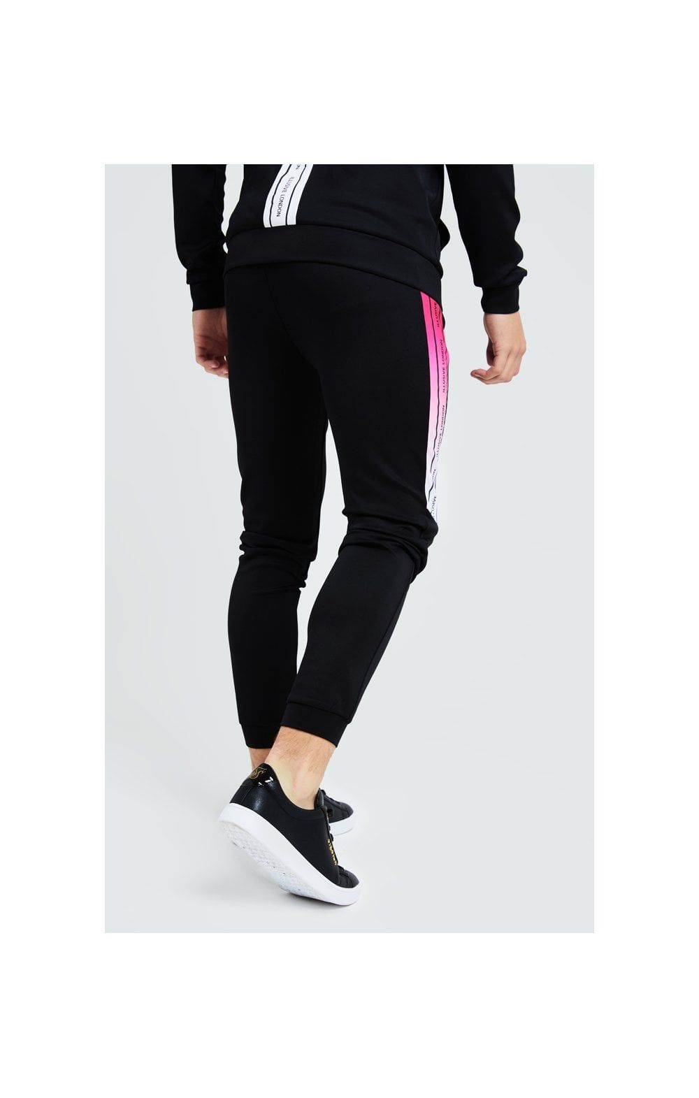 Illusive London Flux Taped Joggers - Black & Pink sold by Siksilk product image thumbnail 3