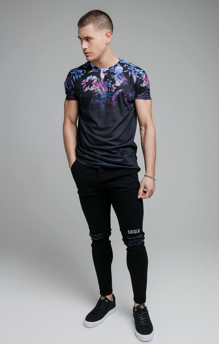 SikSilk Raw Hem Burst Knee Denims - Black sold by Siksilk product image thumbnail 5