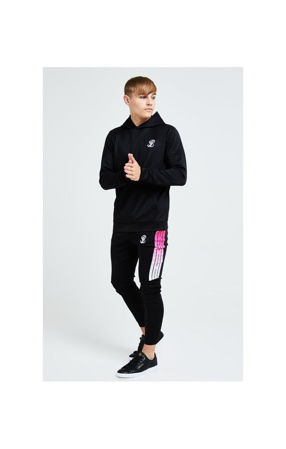 Illusive London Flux Taped Joggers - Black & Pink sold by Siksilk product image thumbnail 4