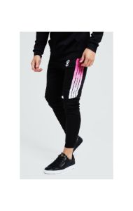Illusive London Flux Taped Joggers - Black & Pink sold by Siksilk