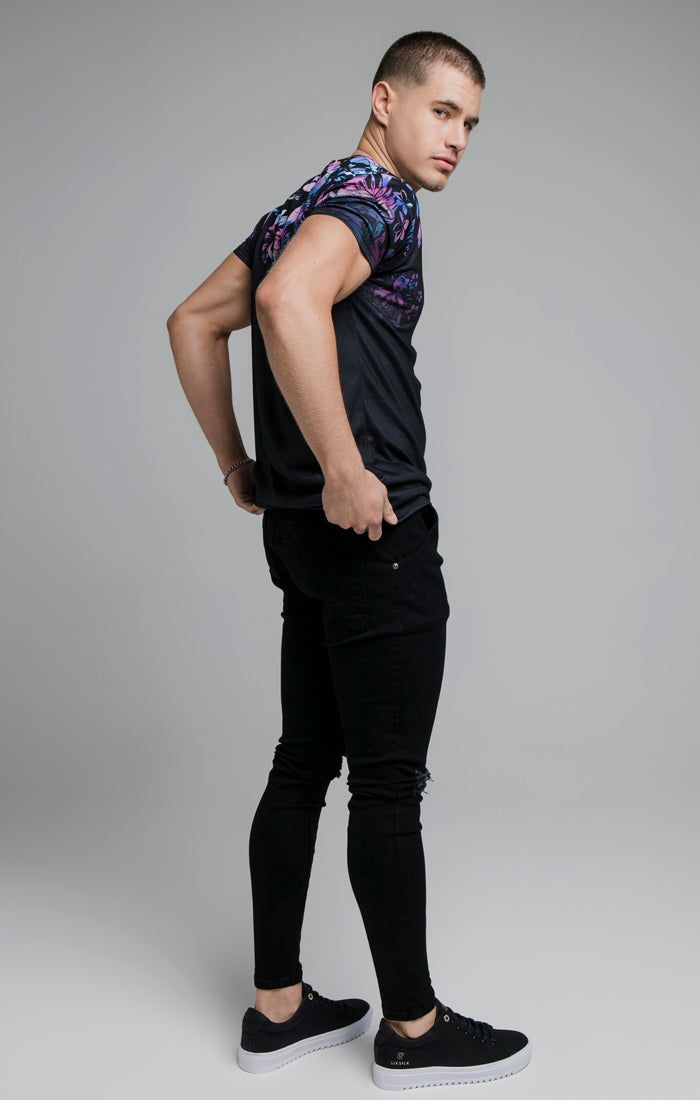 SikSilk Raw Hem Burst Knee Denims - Black sold by Siksilk product image thumbnail 6