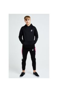 Illusive London Flux Taped Joggers - Black & Pink sold by Siksilk