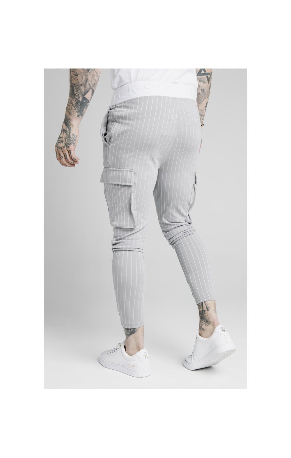 SikSilk Dual Stripe Cargo Pant - Grey & White sold by Siksilk product image thumbnail 2