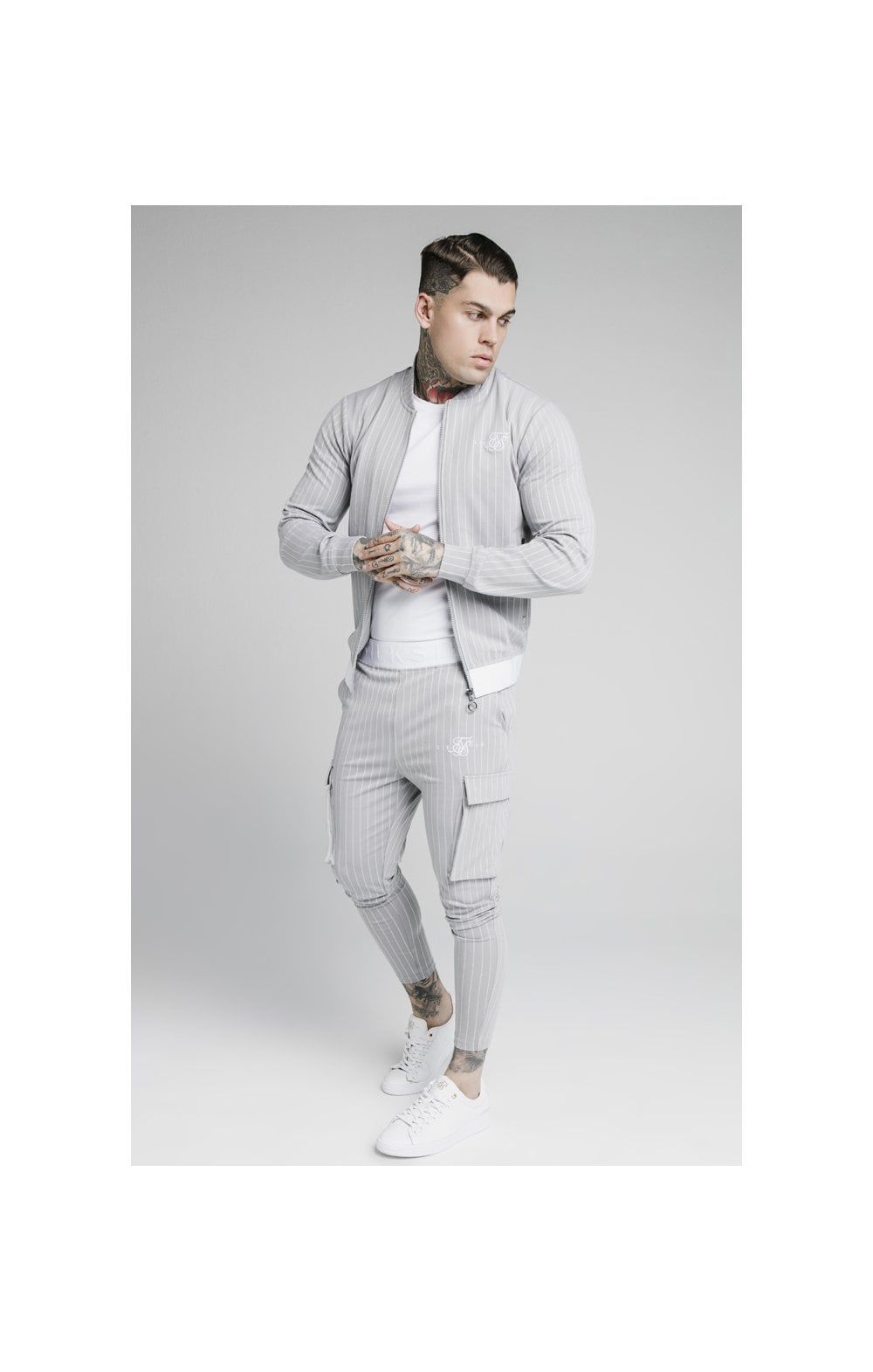 SikSilk Dual Stripe Cargo Pant - Grey & White sold by Siksilk product image thumbnail 3