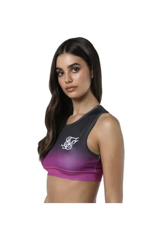 SikSilk Racerback Bralette - Iron & Pink sold by Siksilk
