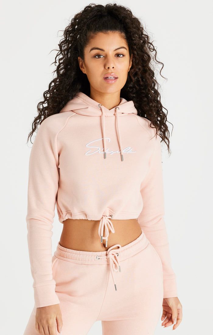 Pink Essential Cropped Hoodie sold by Siksilk