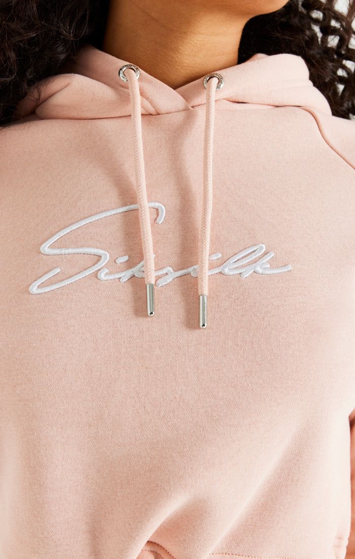 Pink Essential Cropped Hoodie sold by Siksilk product image thumbnail 3