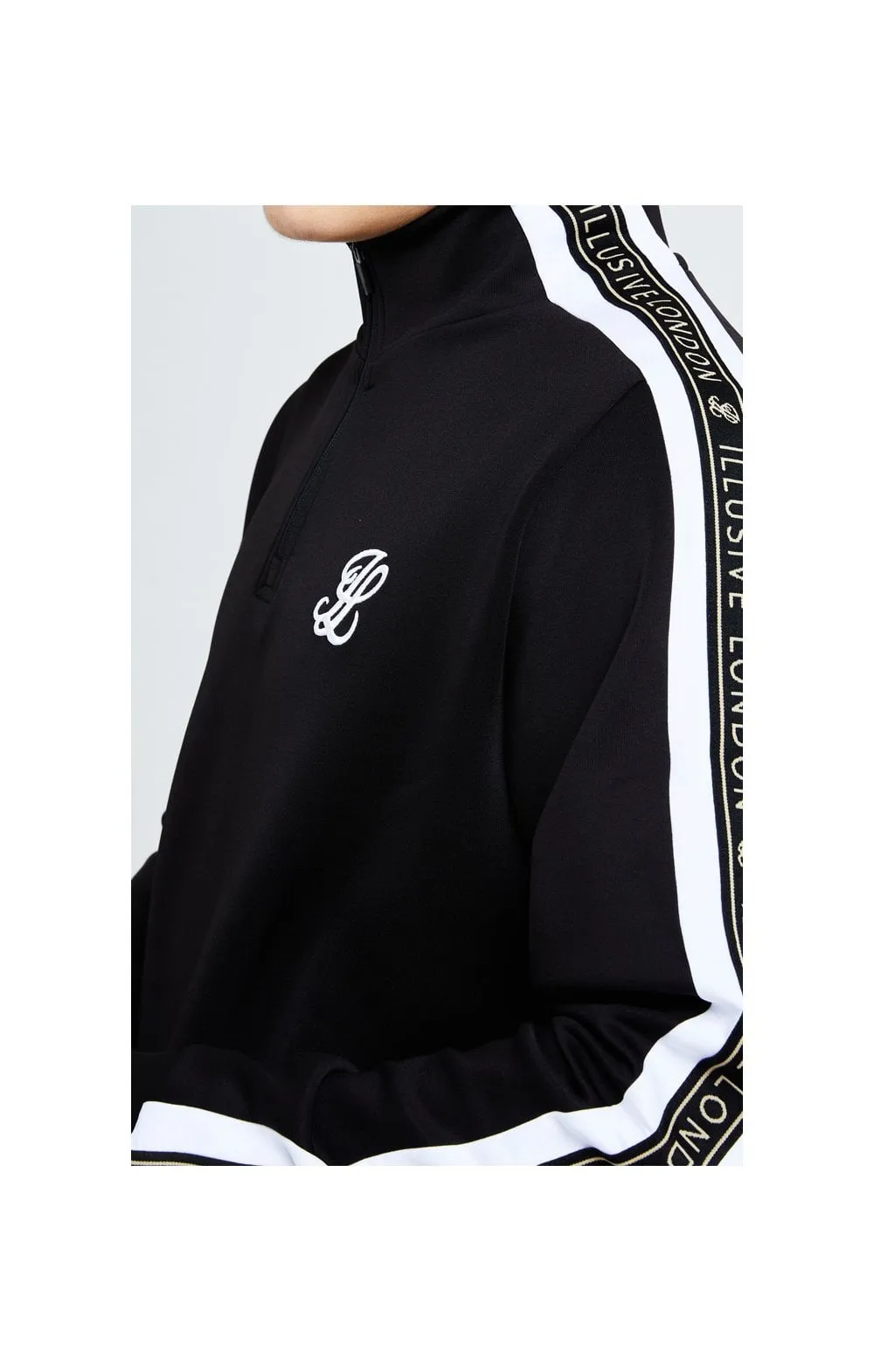 Illusive London Diverge 1/4 Zip Hoodie Black Gold & White sold by Siksilk product image thumbnail 3