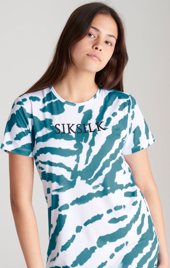 Girls White Tie Dye T-Shirt Dress sold by Siksilk product image thumbnail 4