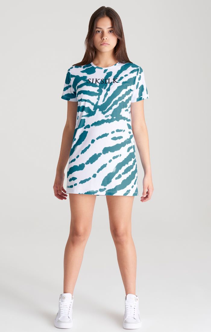Girls White Tie Dye T-Shirt Dress sold by Siksilk product image thumbnail 5