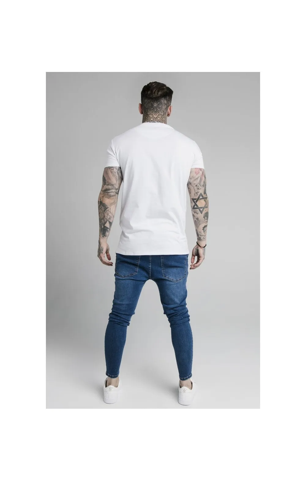 SikSilk S/S Tape Collar Prestige Tee - White sold by Siksilk product image thumbnail 5