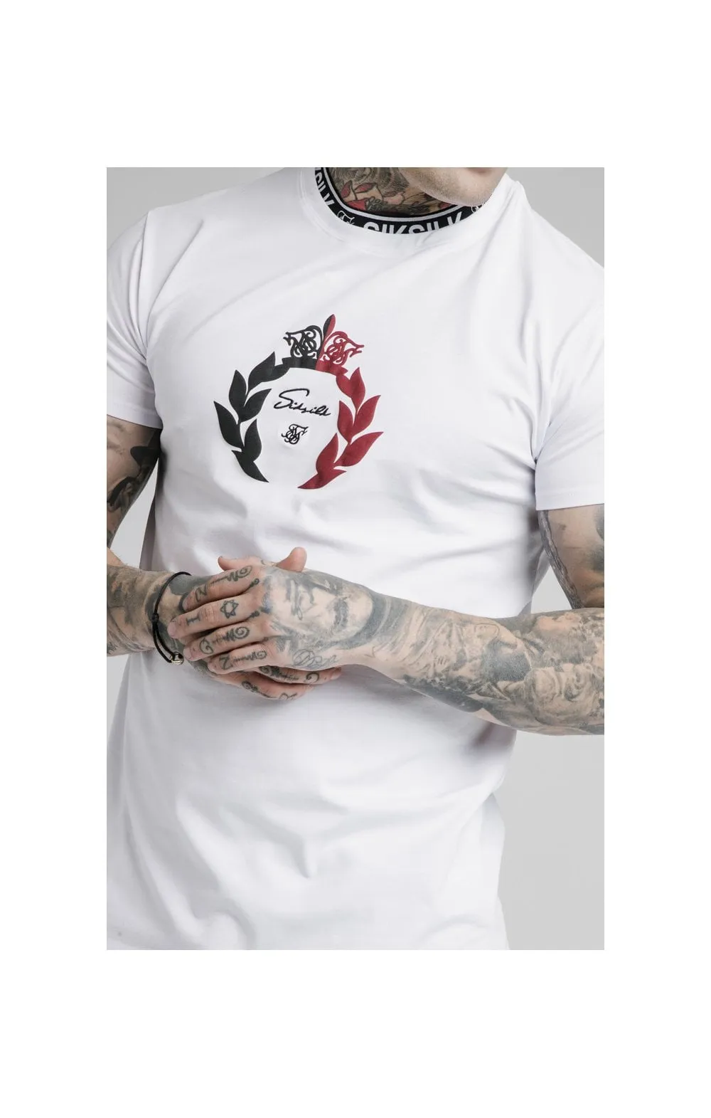 SikSilk S/S Tape Collar Prestige Tee - White sold by Siksilk product image thumbnail 2
