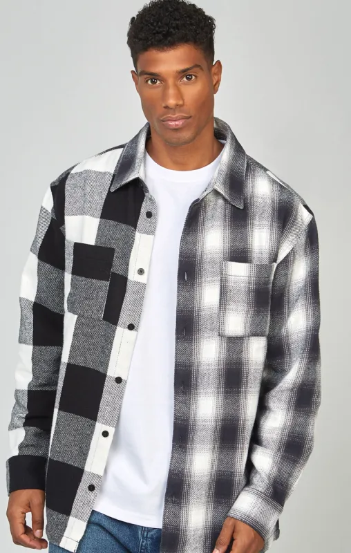 Black Towelling Logo Check Shirt sold by Siksilk