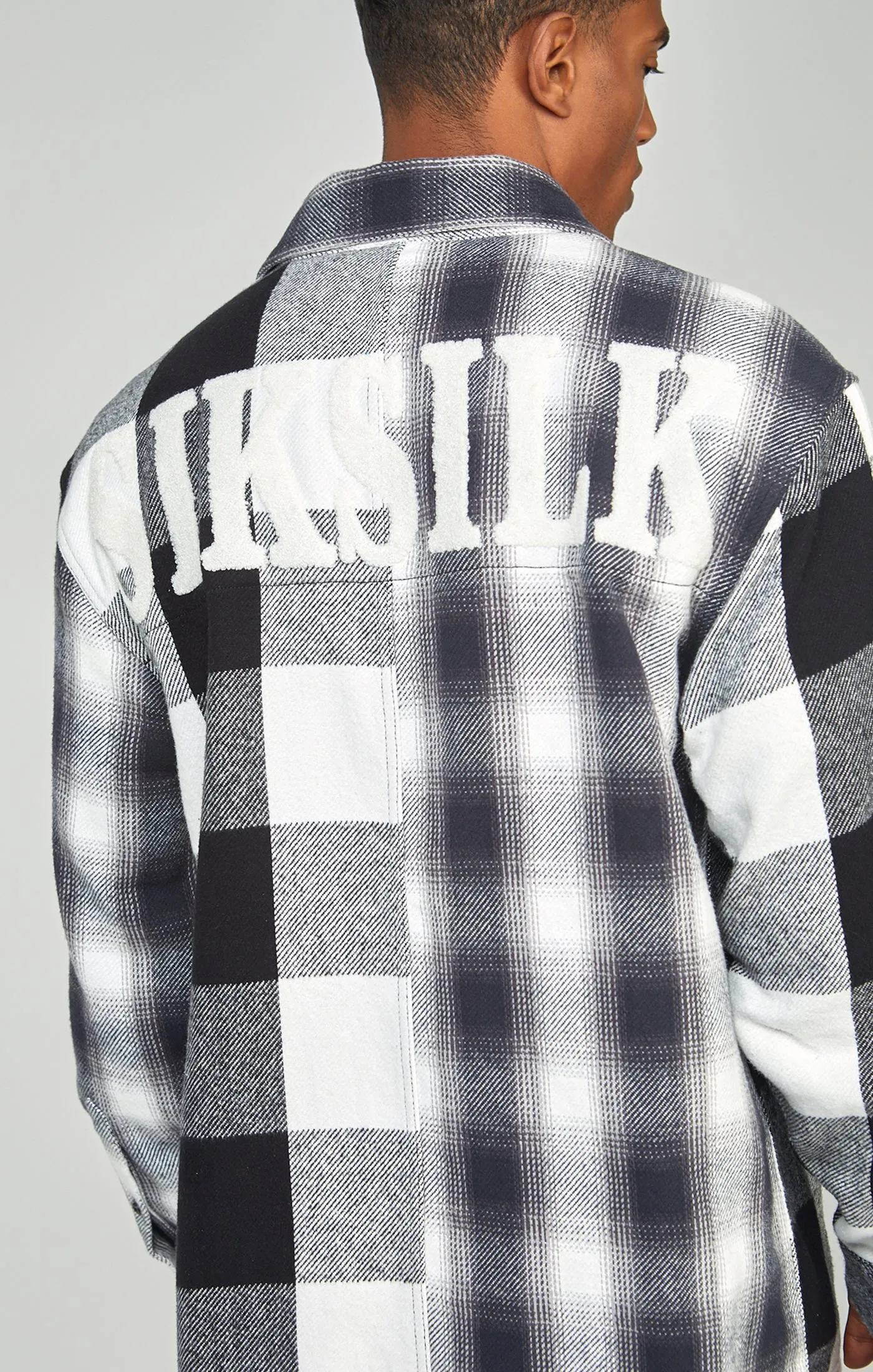 Black Towelling Logo Check Shirt sold by Siksilk product image thumbnail 2
