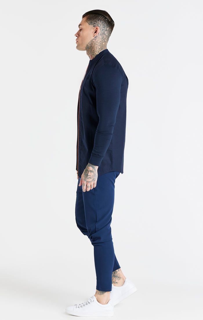 Navy Fitted Pleat Pant sold by Siksilk product image thumbnail 5