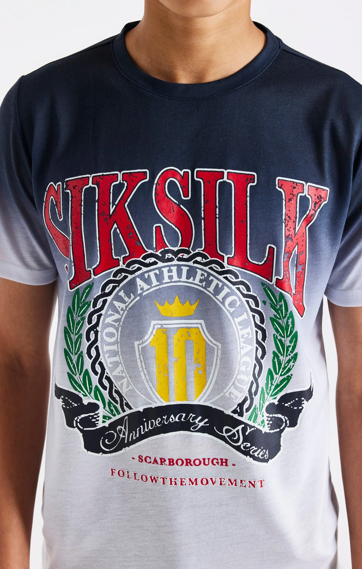 Boys Navy Varsity Fade T-Shirt sold by Siksilk product image thumbnail 2