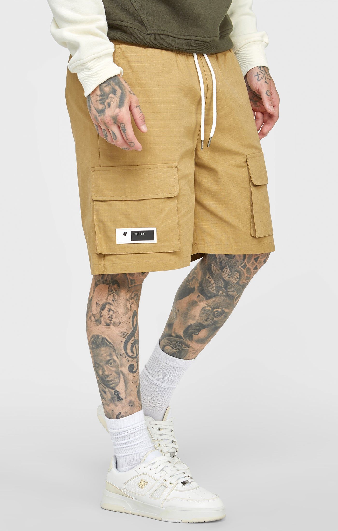 Tan Ripstop Cargo Short sold by Siksilk