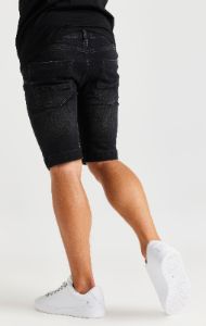 Boys Black Distressed Denim Short sold by Siksilk