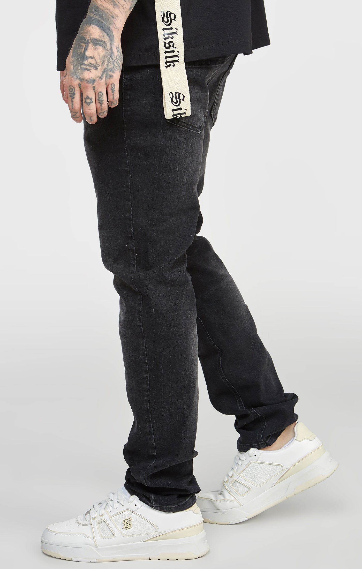 Washed Black Slim Fit Denims sold by Siksilk product image thumbnail 2