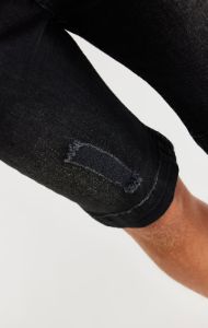 Boys Black Distressed Denim Short sold by Siksilk