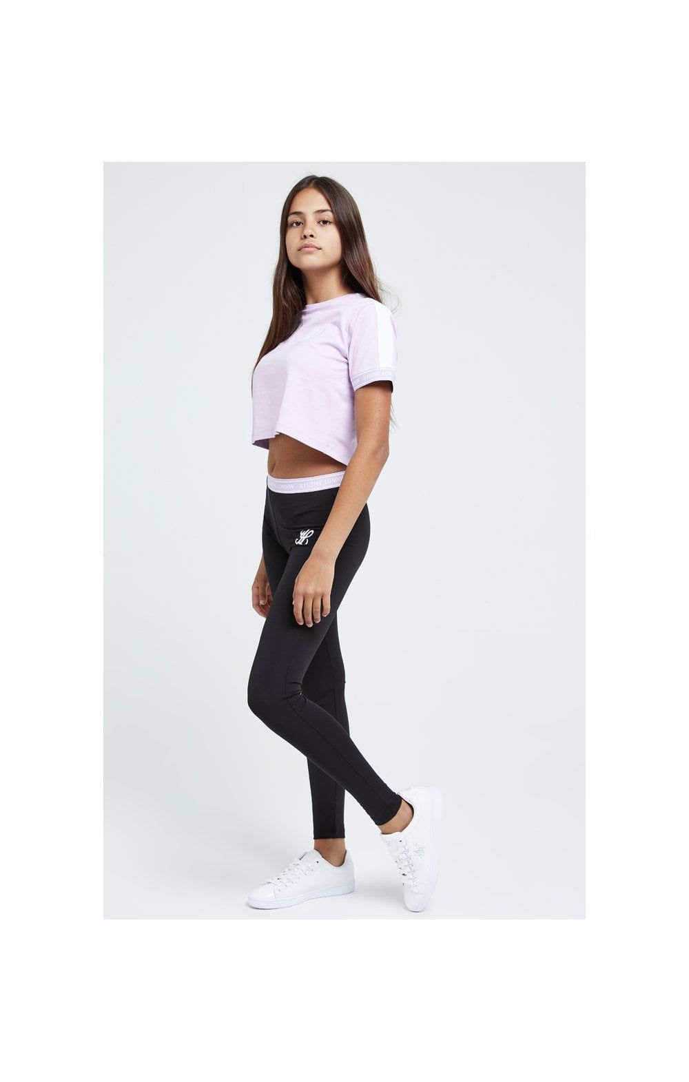 Illusive London Tape Cuff Crop Tee - Lilac sold by Siksilk product image thumbnail 3