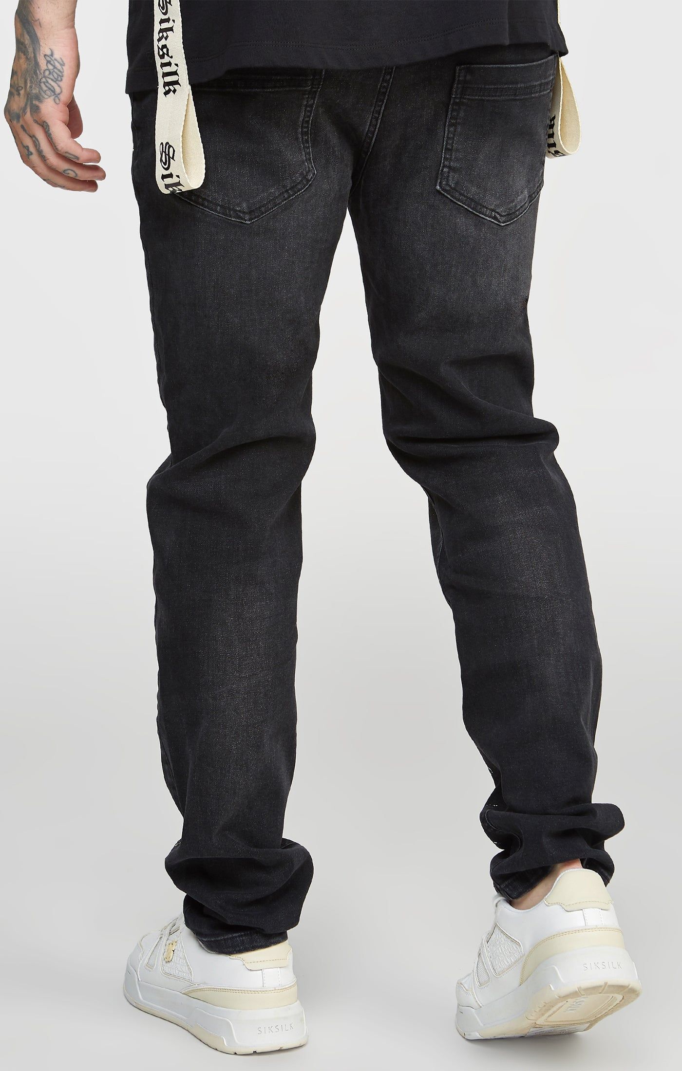 Washed Black Slim Fit Denims sold by Siksilk product image thumbnail 4