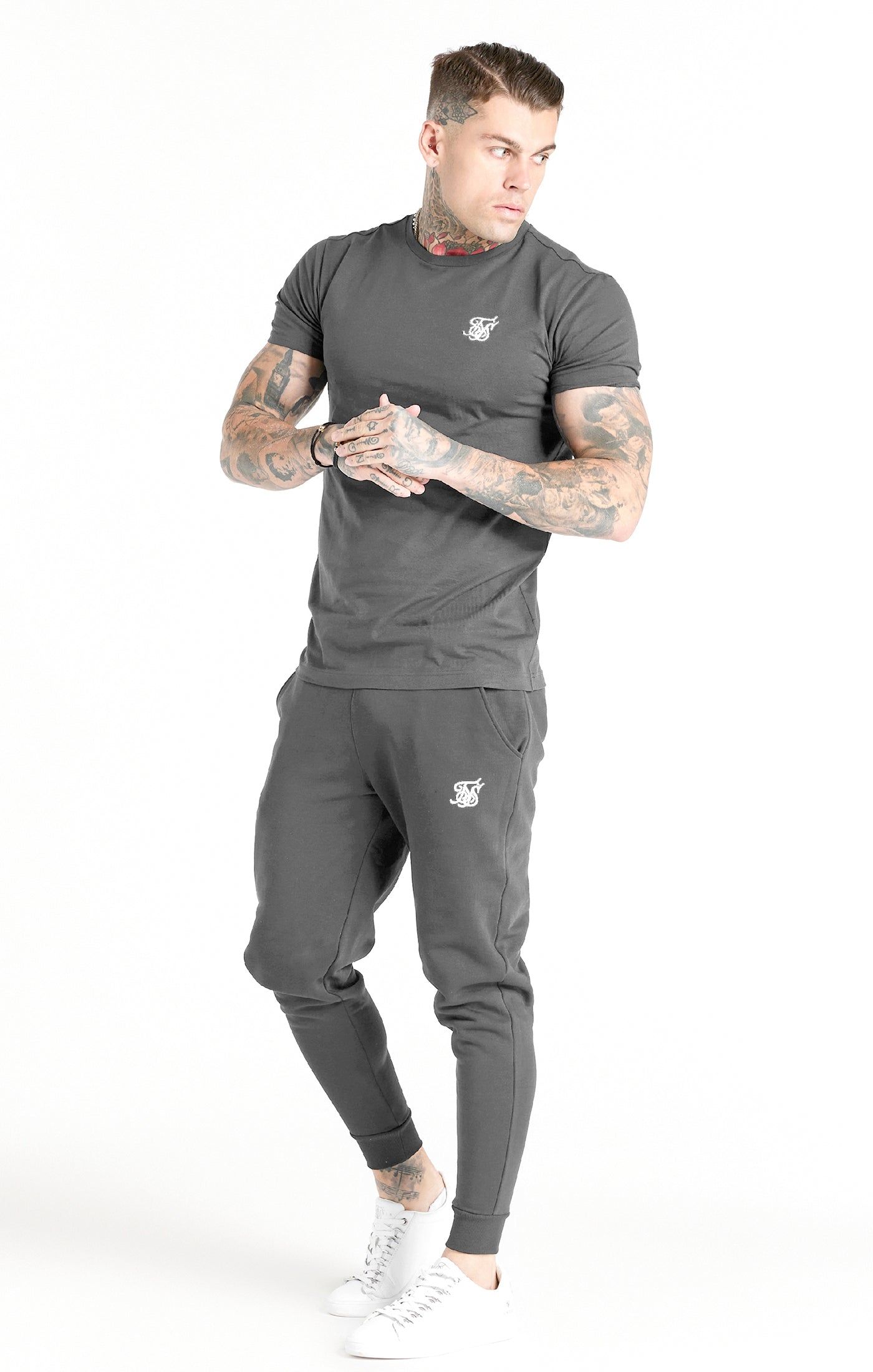 Grey Muscle Fit T-Shirt sold by Siksilk product image thumbnail 4