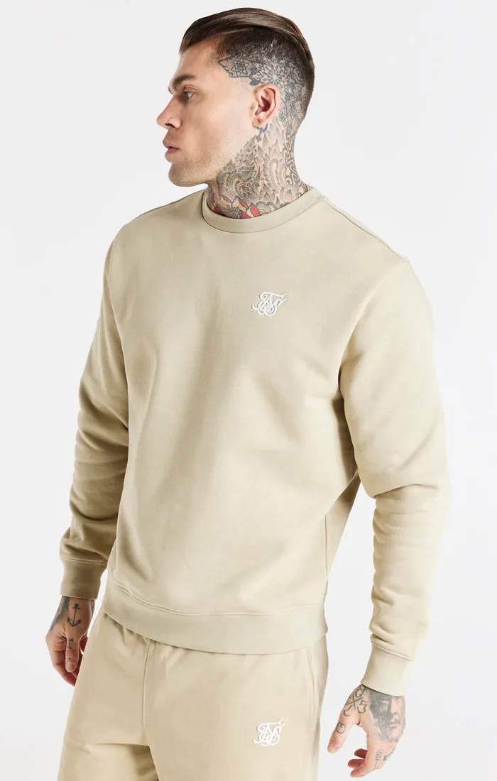 Beige Essential Crew Sweatshirt sold by Siksilk