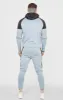 Grey Sports Panelled Overhead Hoodie sold by Siksilk