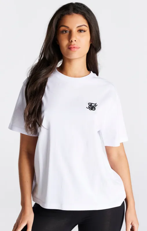 White Essential Boyfriend T-Shirt sold by Siksilk