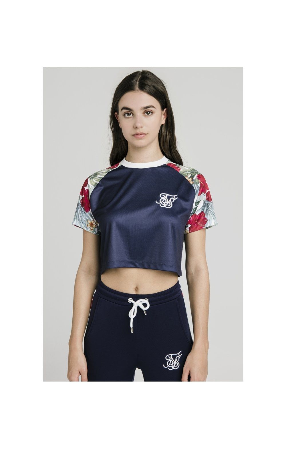 SikSilk Tropical Print Crop T-Shirt – Eclipse & Tropical sold by Siksilk product image thumbnail 2