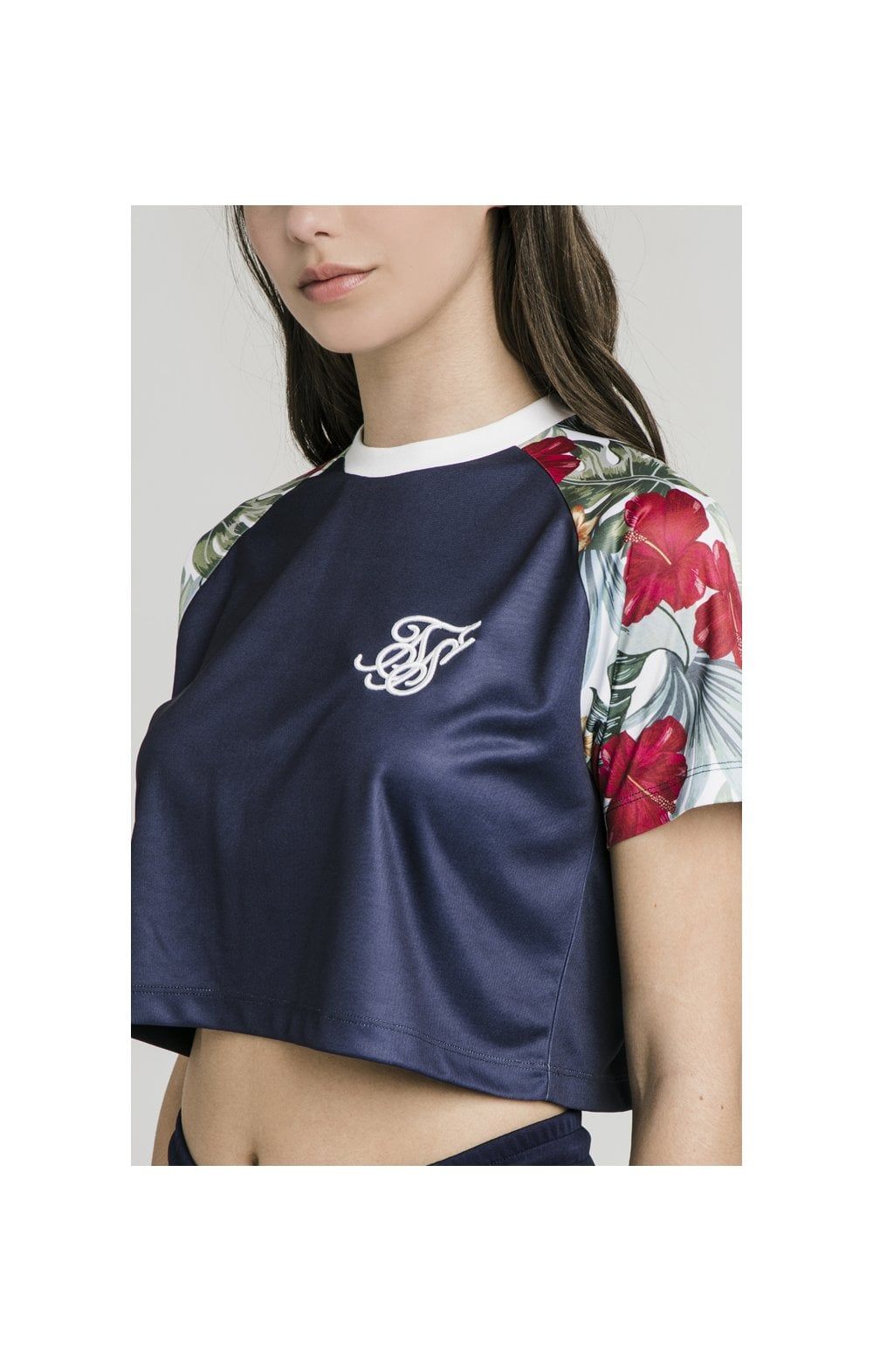 SikSilk Tropical Print Crop T-Shirt – Eclipse & Tropical sold by Siksilk
