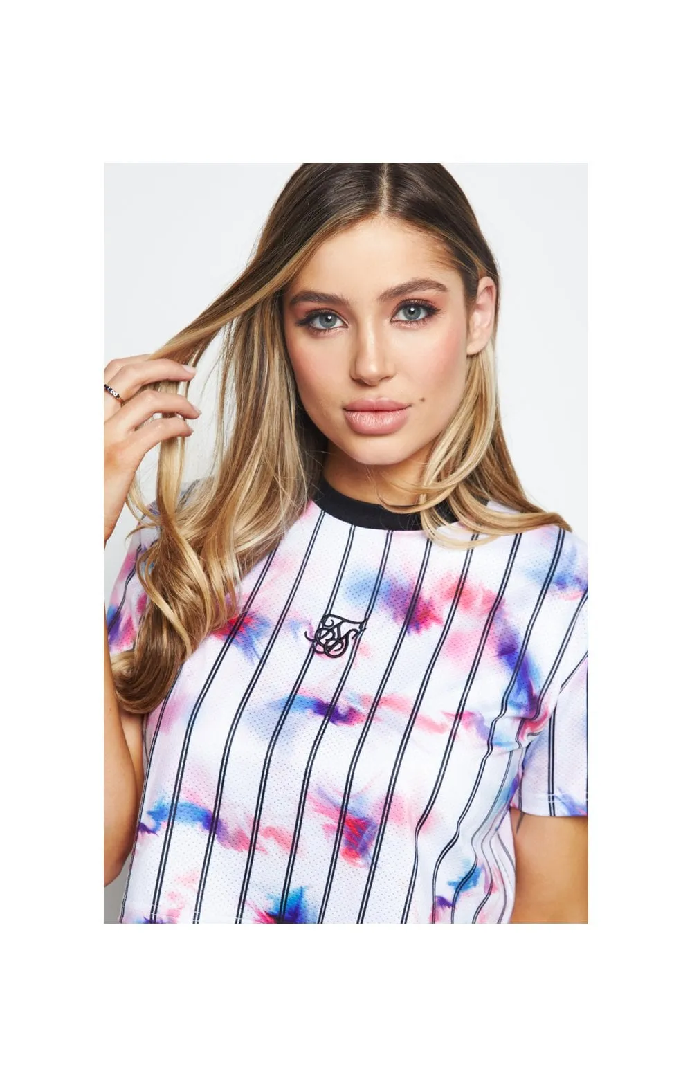 SikSilk Marble Tie Dye Crop Tee - White sold by Siksilk product image thumbnail 2