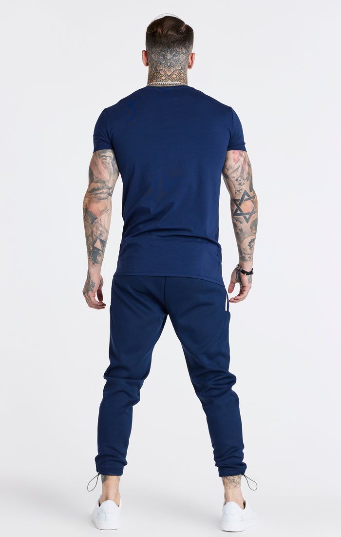 Navy Print Muscle Fit T-Shirt sold by Siksilk product image thumbnail 6