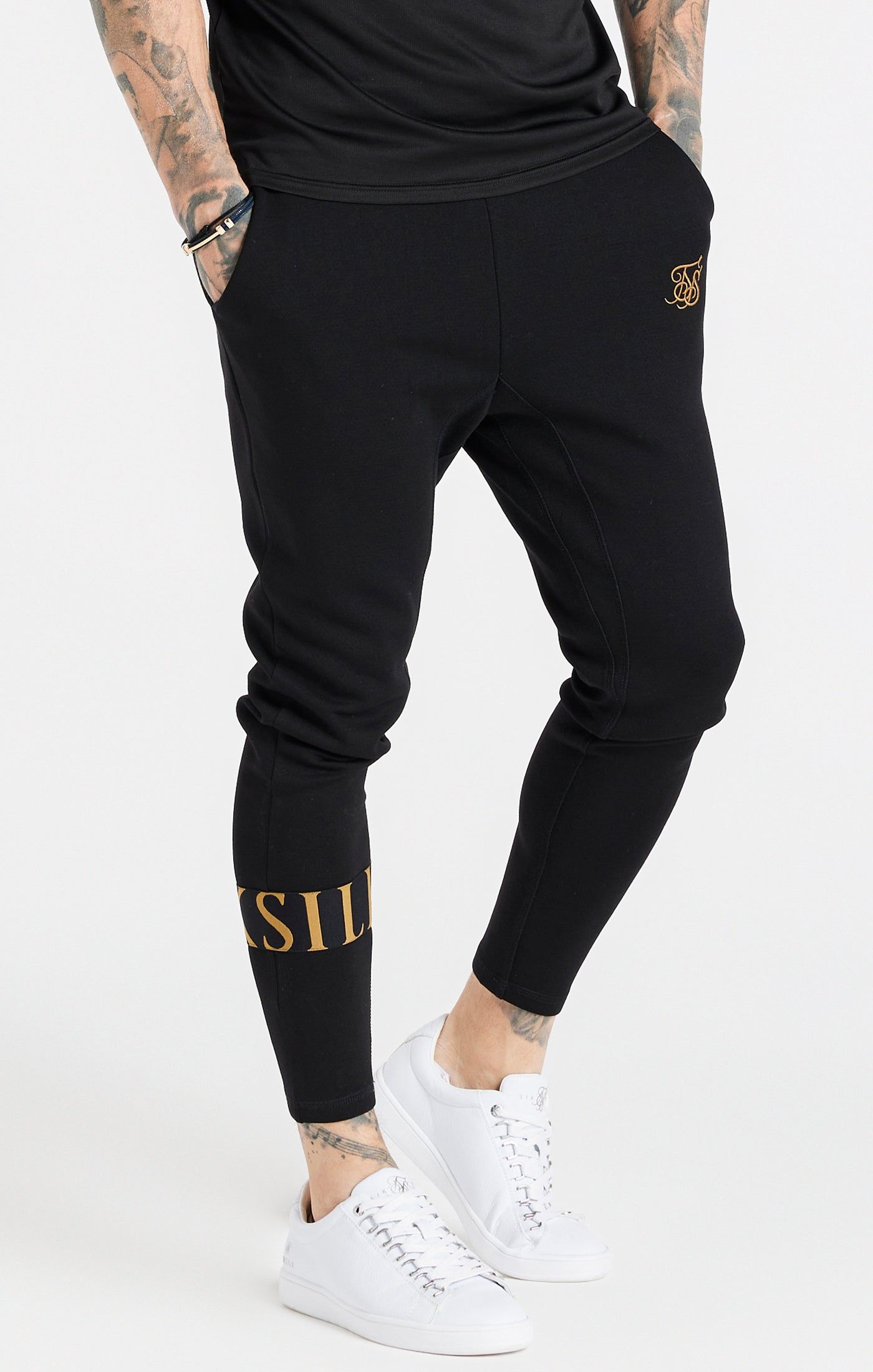 Black Dynamic Track Pant sold by Siksilk
