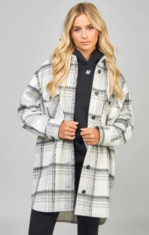 Black Checked Shacket sold by Siksilk