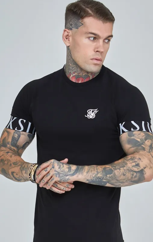Black Essential Elastic Cuff Muscle Fit T-Shirt sold by Siksilk