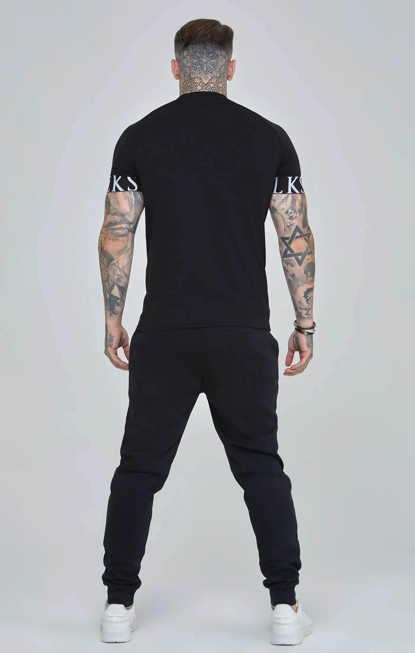 Black Essential Elastic Cuff Muscle Fit T-Shirt sold by Siksilk product image thumbnail 5